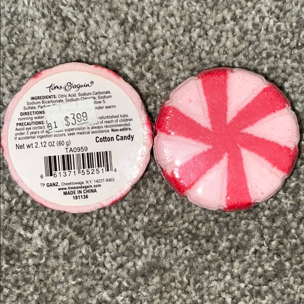 Cotton candy bath fizzies (set of 2)